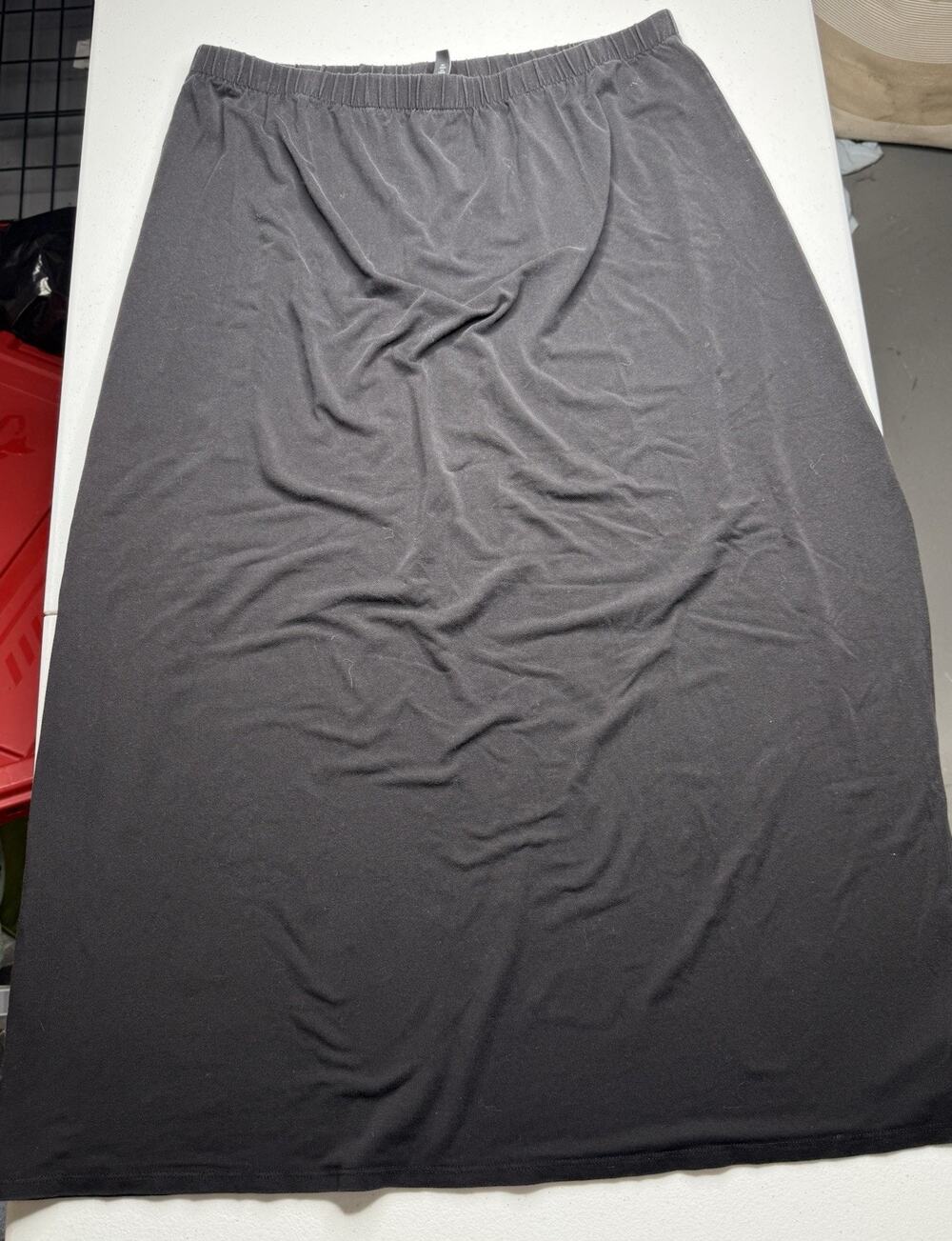 Eileen Fisher Women's Lyocell Skirt with Slit Midi Length Size M Black